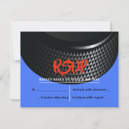 HOCKEY PUCK Bar Mitzvah Reply Card RSVP Kaartje