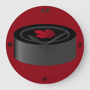 Hockey puck Clock Grote Klok