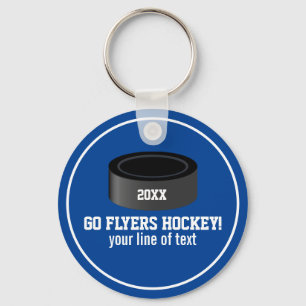 Hockey Puck Custom Team Name, Year, Jouw tekst Sleutelhanger