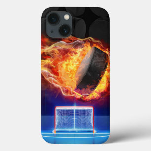 Hockey Puck in Flames iPhone 13 Hoesje