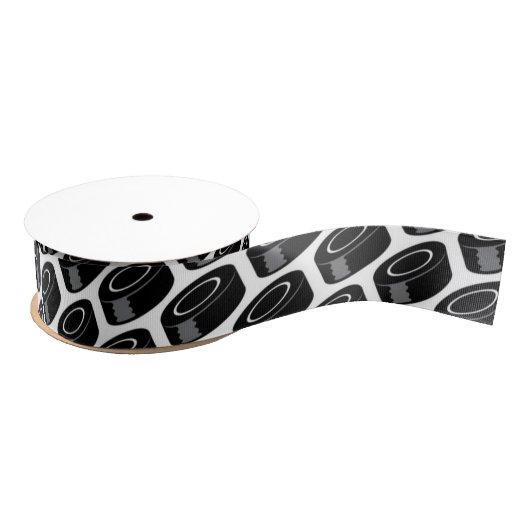 Hockey Puck Pattern Fun Sports Grosgrain Lint (Spoel)