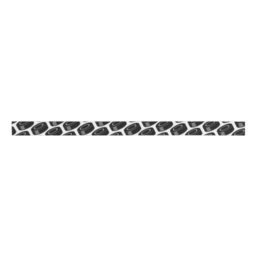 Hockey Puck Pattern Fun Sports Grosgrain Lint (Voorkant)