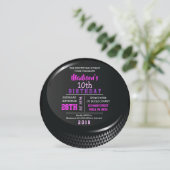 HOCKEY PUCK ROUND Birthday Party Invitation (Debout devant)