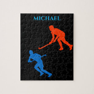 Hockey puzzel. Persoonlijke naam. Legpuzzel