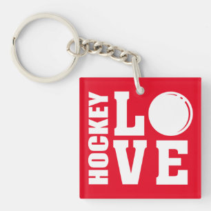 Hockey, Red Love, Hockey spelers Sleutelhanger