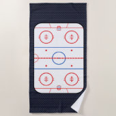 Hockey Rink Diagram op Blue Carbon Fiber Style Strandlaken (Voorkant)