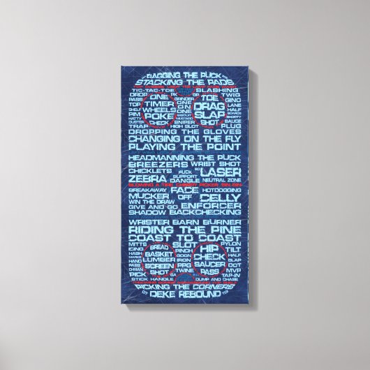 Hockey Rink Typography Canvas Print (Voorkant)