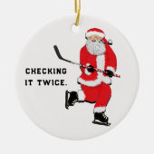 Hockey Santa Collectible Keramisch Ornament (Voorkant)