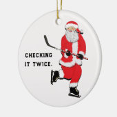 Hockey Santa Collectible Keramisch Ornament (Links)