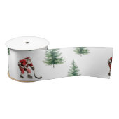 Hockey Santa en Pine Trees Kerstverpakking Lint (Spoel)