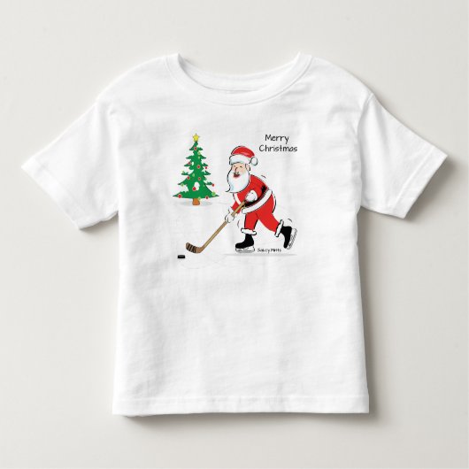Hockey Santa Kerstkerst Kinder Shirts (Voorkant)