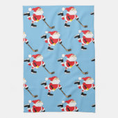 Hockey Santa Sking-kerstkeuken-decor Theedoek (Verticaal)