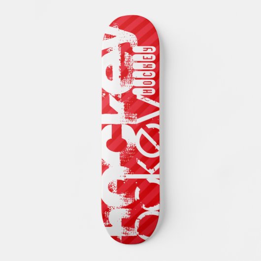 Hockey; Scarlet Red Stripes Skateboard (Voorkant)