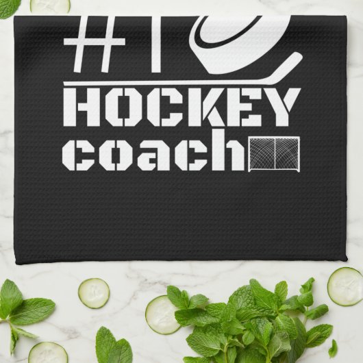 Hockey schaats handdoekje nummer 1 zwart wit theedoek (Gevouwen)