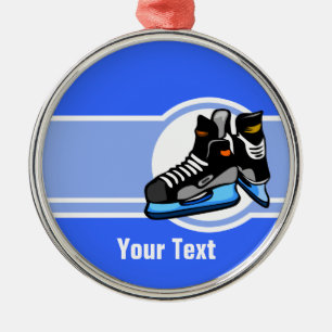 Hockey-Schaatsen; Blauw Metalen Ornament