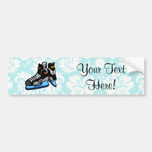 Hockey-Schaatsen; Damask Bumpersticker (Voorkant)
