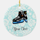 Hockey-Schaatsen; Damask Keramisch Ornament (Achterkant)