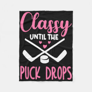 Hockey Schreeuw Tot De Puck Valt Schattig Ijsliefd Fleece Deken