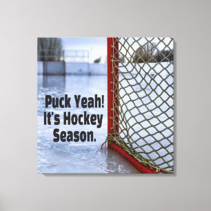 Hockey Season Ice Cold Funny Humor Puck Canvas Afdruk