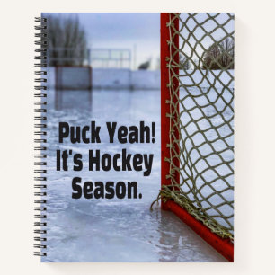 Hockey Season Ice Cold Funny Humor Puck Notitieboek