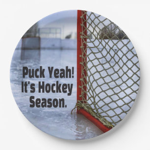 Hockey Season Ice Cold Funny Humor Puck Papieren Bordje