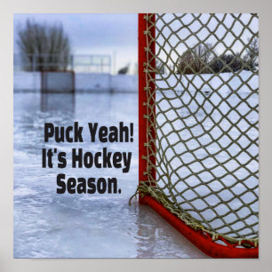 Hockey Season Ice Cold Funny Humor Puck Poster