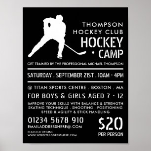 Hockey Silhouette, Hockey Camp Adverteren Poster