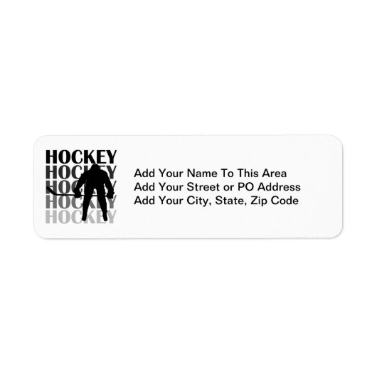 Hockey Silhouette T-shirts en cadeautjes Etiket (Voorkant)