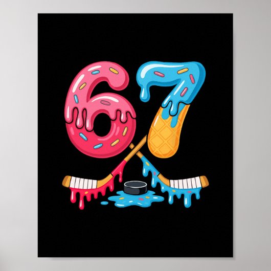 Hockey Six Seven Ice Cream Drip Poster (Voorkant)
