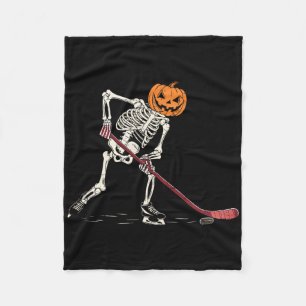 Hockey Skeleton Halloween Speler Catcher Mannen Jo Fleece Deken