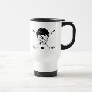 Hockey Skull en Sticks Travel Mug Reisbeker