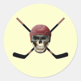 Hockey Skull Helm Ronde Sticker