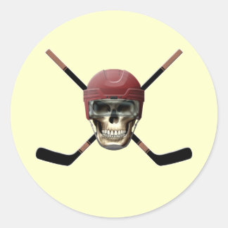 Hockey Skull Helm Ronde Sticker
