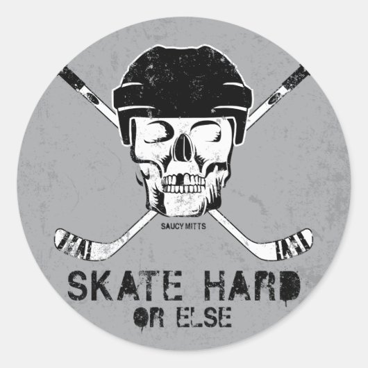 Hockey Skull Ronde Sticker (Voorkant)