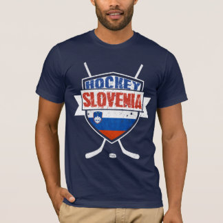 Hockey Slovenië Vlag Logo, met Rugprint T-shirt