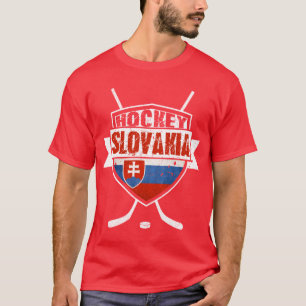 Hockey Slowakije Flag Design T-shirt