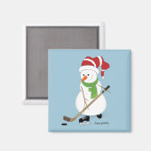 Hockey Snowman Kerstmis Magneet (Voorkant / Achterkant)