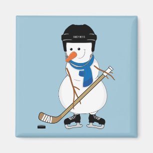Hockey Snowman Kerstmis Magnet Magneet