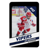 Hockey speler Keepsake op Levendig Blauw Zwart Magneet (Verticaal)