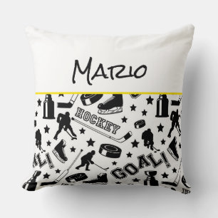 Hockey Speler NAAM Puck Stick Doel Sportplezier Kussen