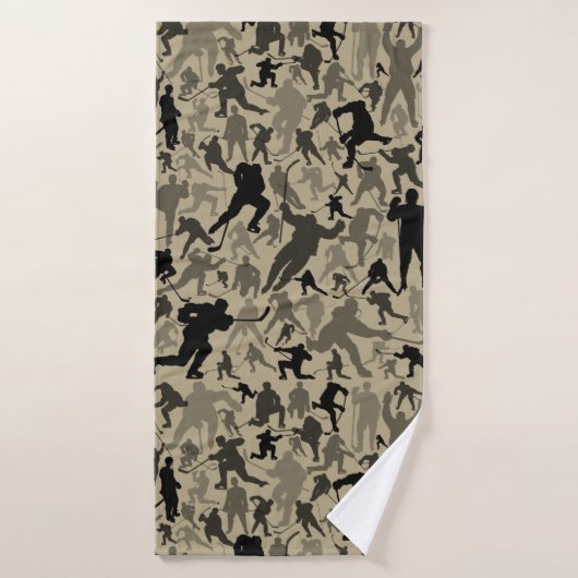 Hockey speler patroon badhanddoek (Badhanddoek)