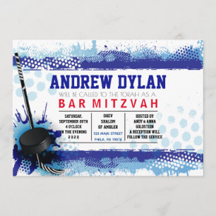HOCKEY SPLASH Bar Mitzvah Uitnodiging