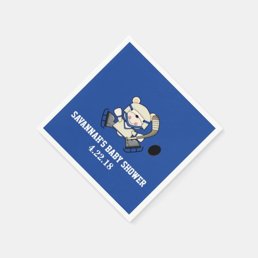 Hockey Sports Polar Beer Custom Party Napkin Servetten (Hoek)