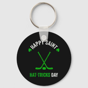 Hockey St Patricks Day Jongens Mannen Shamrock Hoc Sleutelhanger