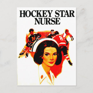 Hockey ster verpleegster, actieve sport, vintage briefkaart