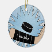 Hockey Stick Design Ceramic Ornament (Links)
