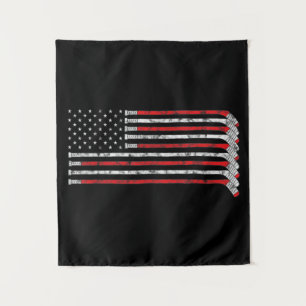 Hockey Stick USA Flag Fed Hockey Player Wandkleed