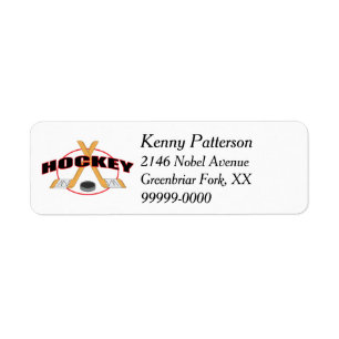 Hockey Sticks en Puck 4 Line Etiket