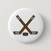 Hockey Sticks en Puck Ronde Button 5,7 Cm (Voorkant)