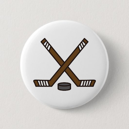 Hockey Sticks en Puck Ronde Button 5,7 Cm (Voorkant)